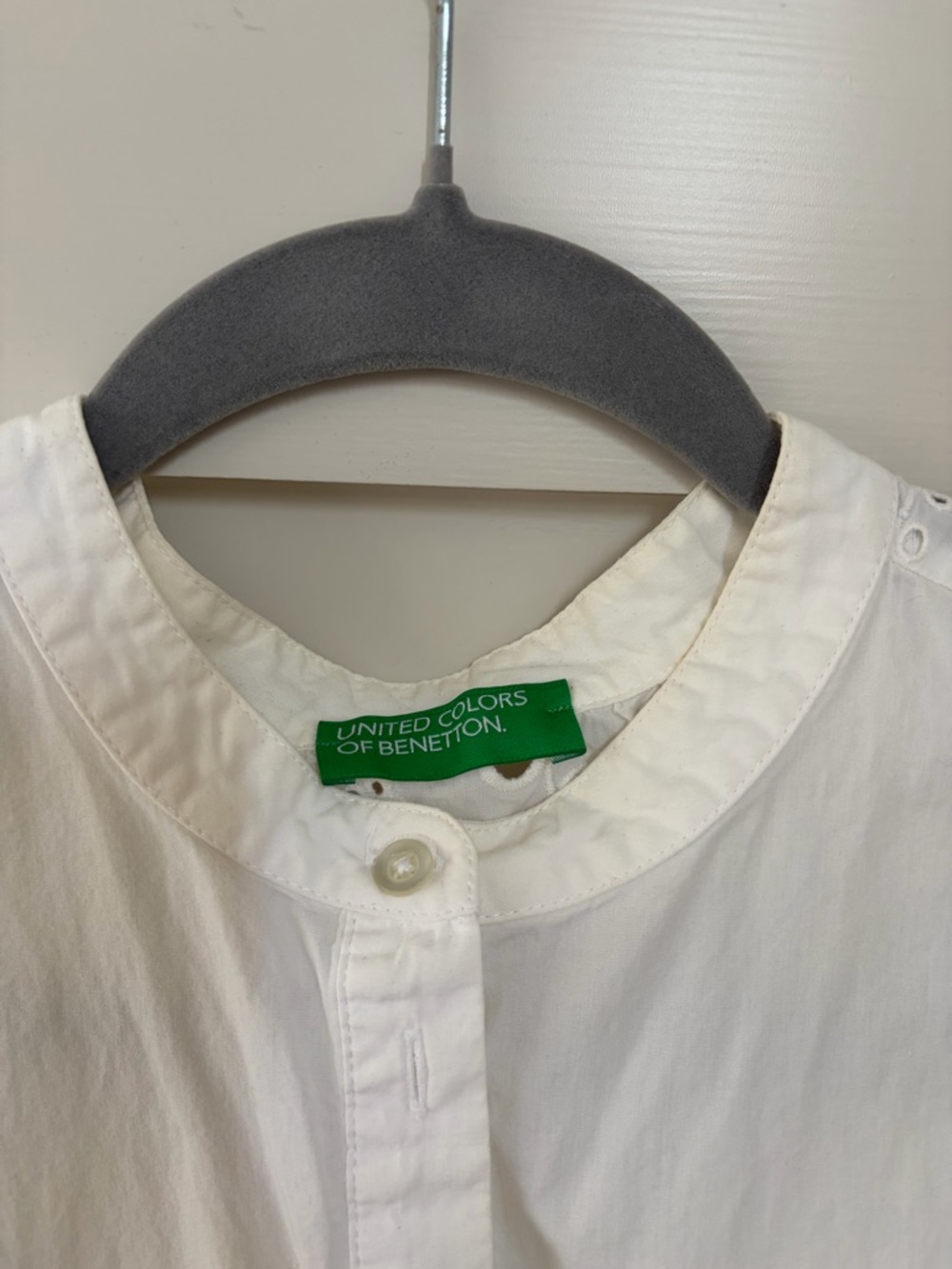United Colors Of Benetton White Sleeveless Eyelet Cotton Camisole - Picture 4 of 8